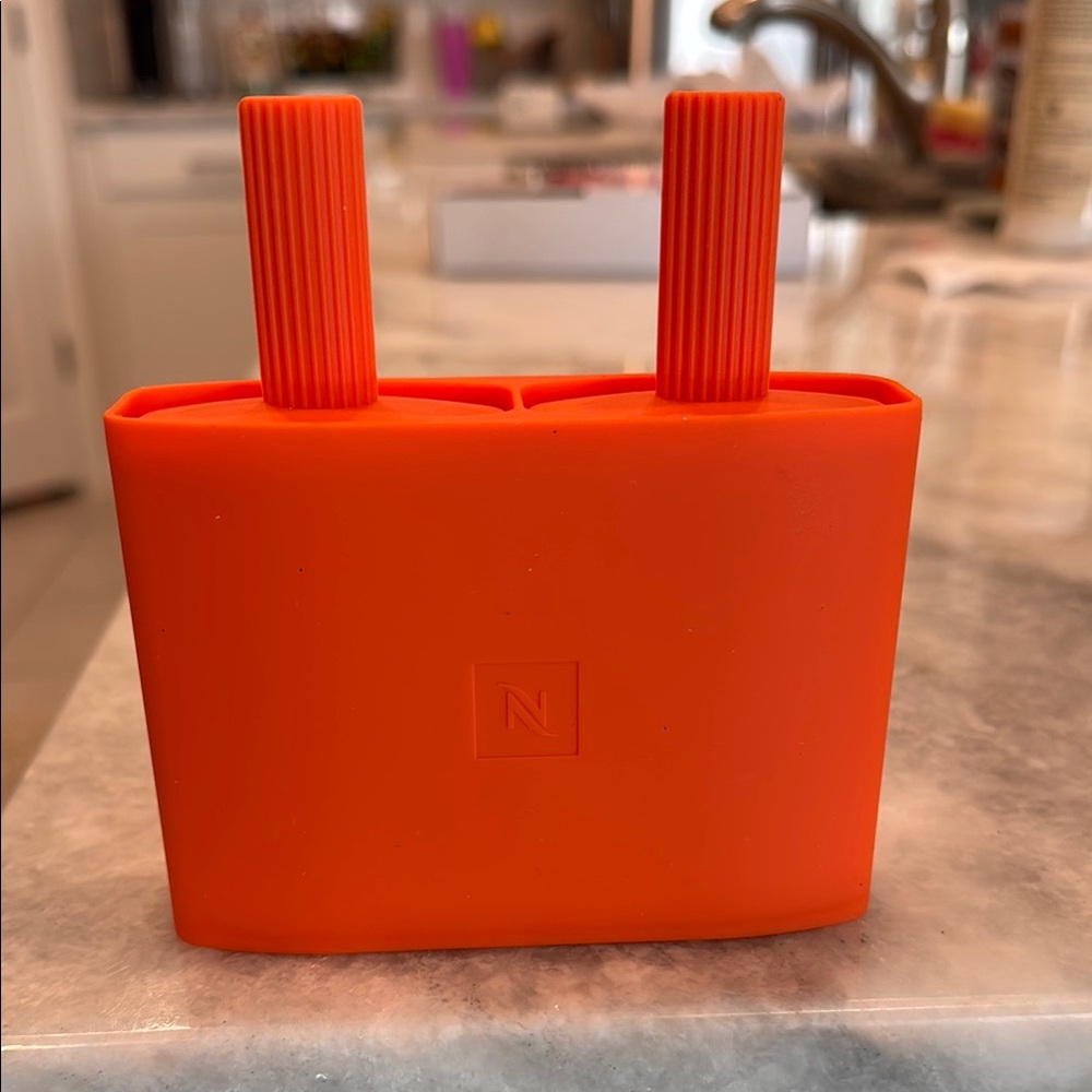 NWOT NESPRESSO Orange Silicone Ice Pop Mold